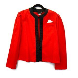 Vintage 90s Jerry Leigh Cherry Red Blazer Womens‎ Size 18 Lightweight Steampunk